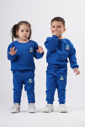 Unisex Mavi Bebek-Çocuk Eşofman Takımı