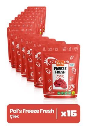Freeze Fresh Çilek 15 G X15 Adet Freeze Dry Dondurularak Kurutulmuş Meyve