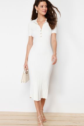 TRENDYOLM LLA Kemik Maxi Triko Polo Yaka Elbise TWOSS24EL00282 Fiyat Yorumlar Trendyolmilla