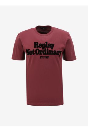 Replay Bisiklet Yaka Bask l Bordo Erkek T Shirt M6646 164 AMARANTH RED Fiyat Yorumlar Trendyol