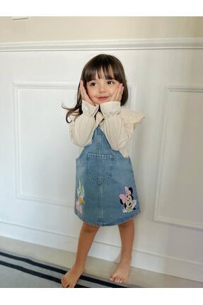 Minnie Daisy Kız Çocuk Kot Jile Elbise