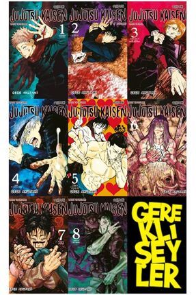 Jujutsu Kaisen 1-2-3-4-5-6-7-8 manga seti (8 kitap)
