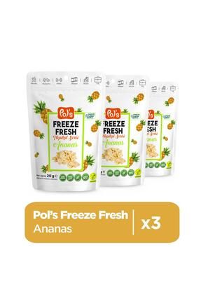 Freeze Fresh Ananas 20 G X 3 Adet Freeze Dry Dondurularak Kurutulmuş Meyve
