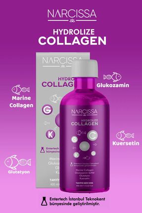 Hydrolize Collagen - %100 Saf Marine Collagen, Hidrolize Peptitler Içeren Sıvı Kolajen 400ML