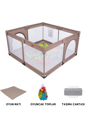 Playard Güvenli Bebek Ve Çocuk Oyun Alanı Oyun Parkı 125x125 Oyun Matı Ve Topları