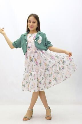 Kız Çocuk Çeketli Elbise Takım FLK152