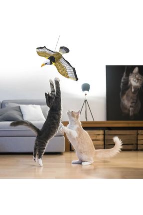Asmalı Uçan Kuş Kedi Oyuncak - Simülasyon Kanat Çırpan Uçan Kuş Kedi Oyuncağı