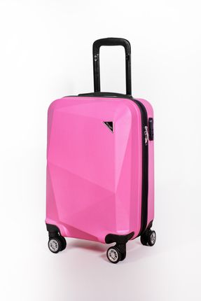 Elmas Model Pembe Renk Kabin Boy Valiz Bavul