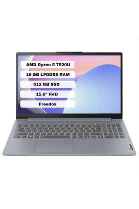 IdeaPad Slim 3 AMD Ryzen 5 7520U 16GB 512GB SSD Freedos 15.6" FHD Bilgisayar 82XQ00DATX