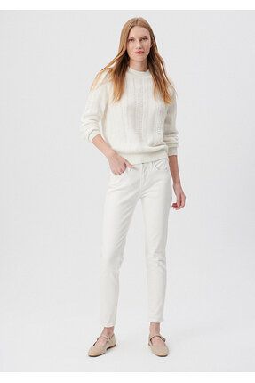 Ada Casual Vintage Beyaz Jean Pantolon 1020581363