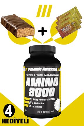 Dynamic Amino 8000 150 Tablet + 4 Hediyeli (protein Bar + 3 Adet Multi C Saşe)