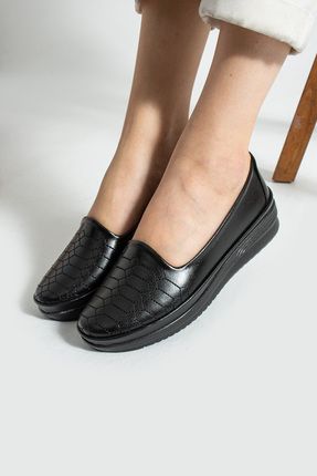 Kadın Siyah Anne Ayakkabısı Kadın Klasik Ayakkabı Ortopedik Anne Babet Kadın Günlük Ayakkabı Ayzen