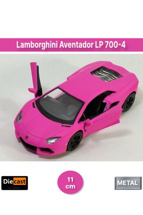 Lamborghini Aventador LP 700-4 Çek Bırak Kapıları Açılabilen Metal Model Araba - Pembe 11.5 cm