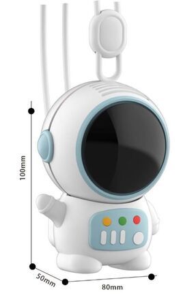 Sevimli Astronot Fan Mini Soğutucu Şarjlı Boyuna Asılabilen Masa Üstü Vantilatörü Usb Soğutucu