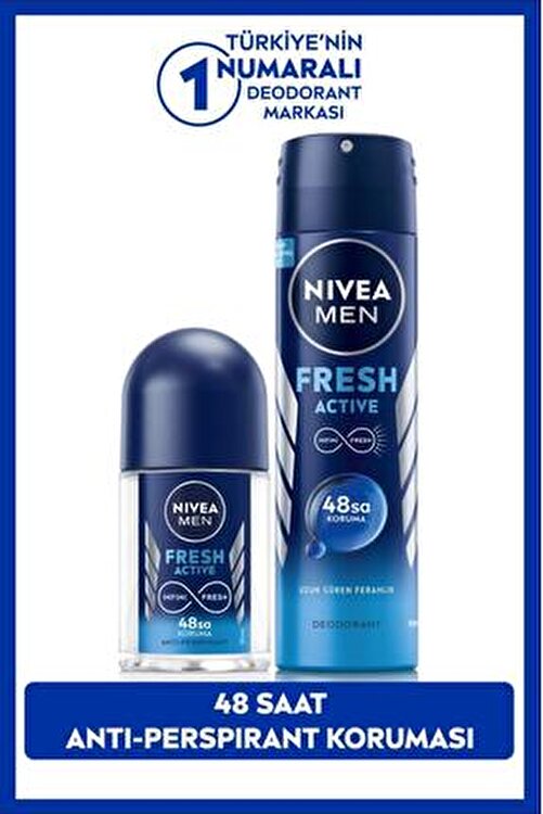 Men Erkek Sprey Deodorant Fresh Active 150ml Ve Mini Roll-on Fresh Active 25ml