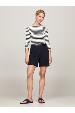 Tommy Hilfiger Garment Dyed Turn Up Mom Chino Shorts Fiyat Yorumlar Trendyol