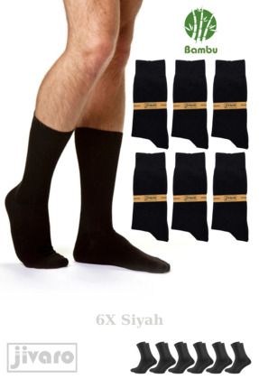 Erkek Bambu Siyah 6'lı Çorap