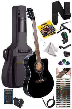 Xc-300bkx-eq Profesyonel Siyah Elektro Akustik Gitar 4/4 Yetişkin Üst Segment