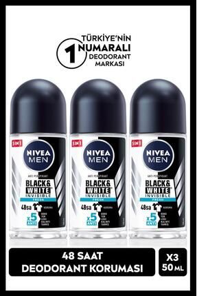 MEN Erkek Roll-on Deodorant Black&White Fresh 50ml, 48 Saat Koruma, X3 Adet