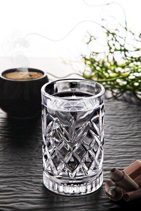 6'lı Kristal Desenli Kahve Yanı Bardağı - 130 ml