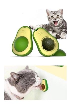 Yapışkanlı Kedi Çimi Avokado Catnip 360 Derece Dönen Kedi Nanesi Oyuncağı