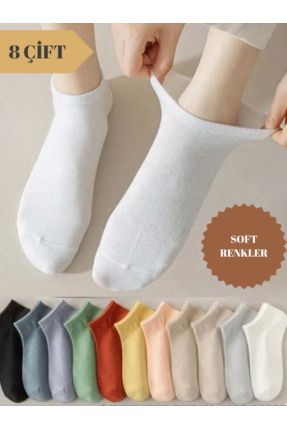 Yazlık Penye - Eko Kadın Patik Çorap 8 Çift Parfümlü Düz Desen (ÇOK RENKLİ?)