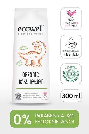 Bebek Yüz Ve Vücut Losyonu, Organik & Vegan Sertifikalı, Doğal Nemlendirici Bebe Kremi, 300ml