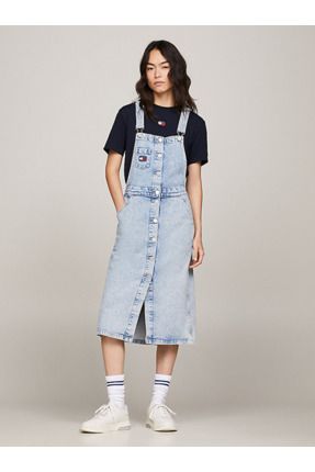 Denim dungaree deals midi dress