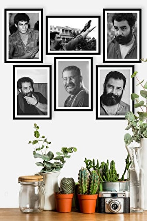 6 Parça Siyah Çerçeve Görünümlü Dekoratif Hediyelik Ahmet Kaya Fotoğrafları Seçkisi Mdf Tablo Seti TB6SET9AHKY3