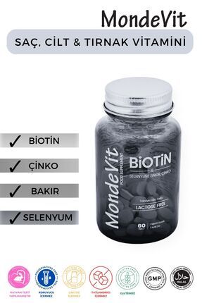 Hair Vitamin 60 Tablet Biotin 5000 mcg-Çinko 15 mg-Bakır 2000 mcg-Selenyum 50 mcg