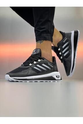 Erkek Siyah Beyaz Ortopedik Günlük Sneakers Spor Ayakkabı Rm0690