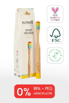 Bambu Çocuk Diş Fırçası, Yumuşak, Doğal, BPA İçermez, Vegan & Cruelty Free