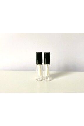 2 adet Mini Plastik Siyah Tüp Doldurulabilir Likit Ruj Ve Lipgloss Şişesi(1.2 Ml)