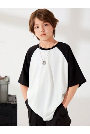 Çocuk Siyah Beyaz Reklan Kol Oversize T-Shirt