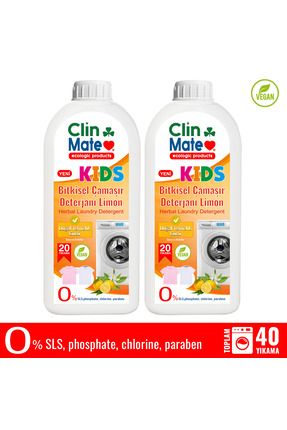 2'li Set Yeni Clinmate Ekolojik Kids Bitkisel ÇOCUK Deterjanı Limon 750 ml 20 Yk