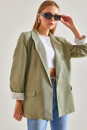 Kadın Kol Detaylı Blazer Ceket