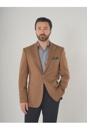 Premium Erkek Italyan Stil Slim Fit Punto Dikişli Torba Cepli Yarım Astarlı Ceket