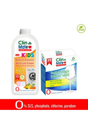 2'li Set Yeni Kids Bitkisel Çocuk Deterjanı Limon 750 ml 20 Yıkama + Ekolojik Bulaşık Tableti