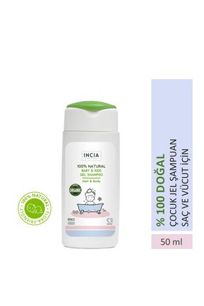 %100 Doğal Organik Bebek ve Çocuk Jel Şampuanı Saç Vücut Lavanta Konak Önleyici 50 ml