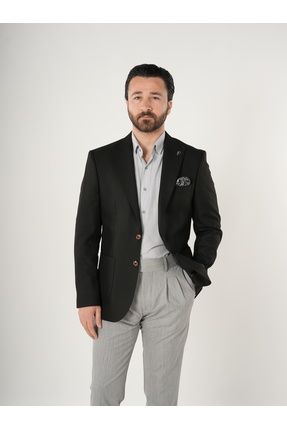 Premium Erkek İtalyan Stil Slim Fit Punto Dikişli Torba Cepli Yarım Astarlı Ceket
