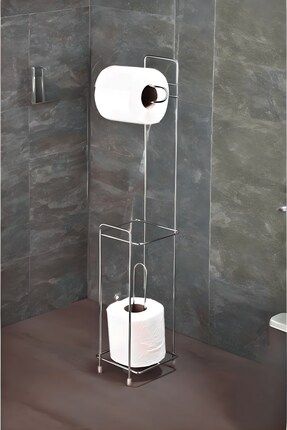 Krom Tuvalet Kağıtlığı Wc Kağıtlık Yedekli Metal Tuvalet Kağıdı Standı Tutacağı Askısı