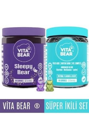 Vitabear Sleepy Bear 60 Adet + Strong Hair 60 Adet