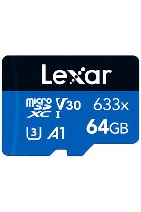 64GB LEXAR LSDMI64GBB633A 633X MICROSDXC HIGH-PERFORMANCE C10 A1 V30 U3 HAFIZA KARTI