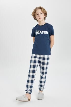 Erkek Çocuk Baskılı Kısa Kollu Pijama Takımı B5539A824SP