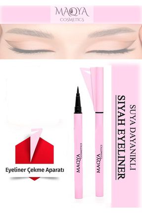 Siyah Kalem Eyeliner Suya Dayanıklı Eyeliner Çekme Aparatlı - Black Pen Eyelıner Waterprof