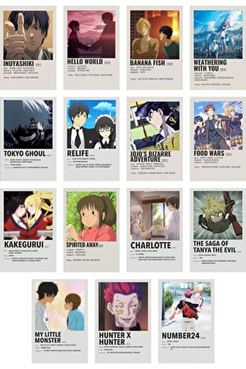 Postifull Anime Duvar Poster Seti Arkasi Yapiskanli Poster Kolaj Seti 60 Adet 10cm 15cm Kutulu Set Fiyati Yorumlari Trendyol