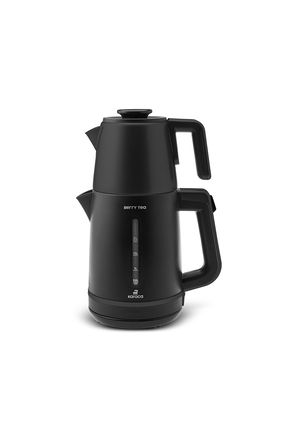 Berry Tea XL 2 in 1 Çelik Demlikli Çay Makinesi ve Kettle Shiny Black