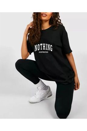 Unisex Oversize T-shirt Nothıng Baskılı