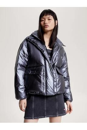 Metallic puffer jacket tommy hilfiger clearance
