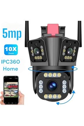 3 Kameralı Sirenli Wifi Kamera Türkçe Program Ipc360 Home 2k Çözünürlük